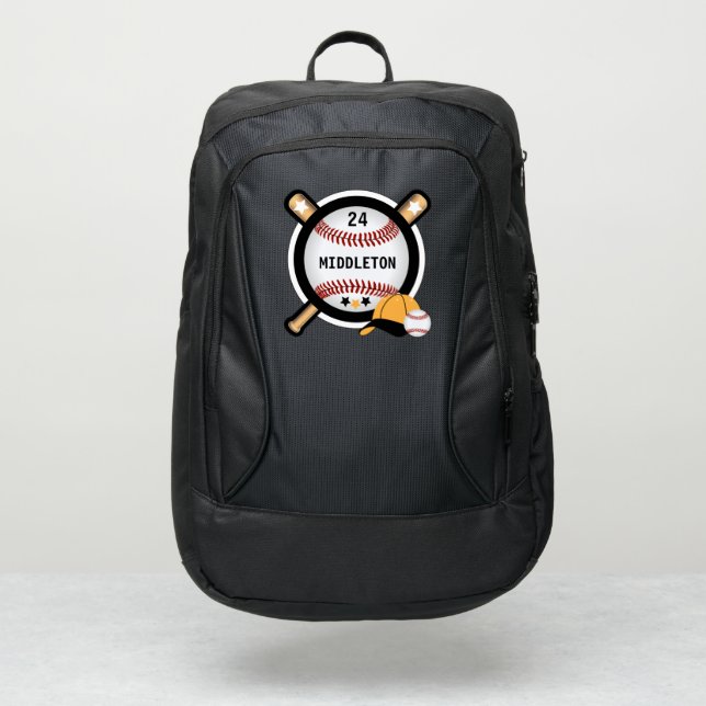 Baseball - Personalize - Gold Port Authority® Backpack (Front)