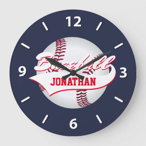 Baseball Personalize Large Clock