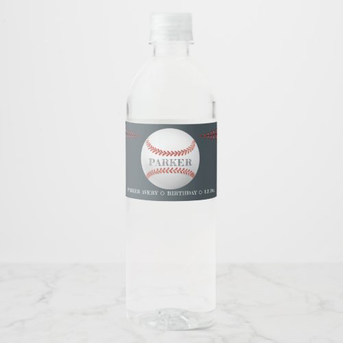 Baseball Personalized Birthday Water Bottle Label