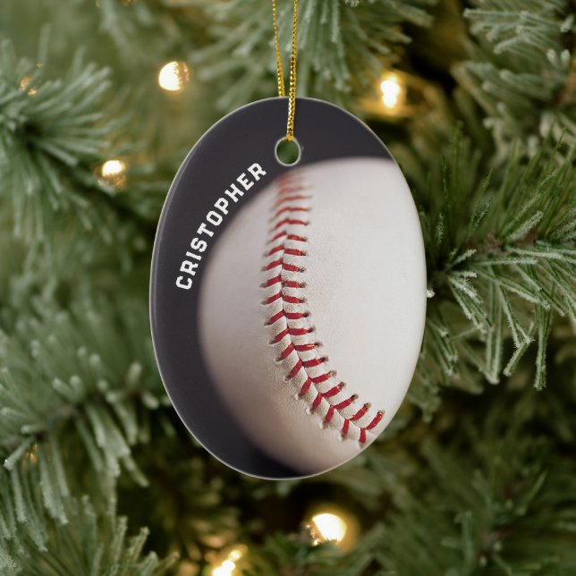 Baseball Personalized Ceramic Ornament (Tree)