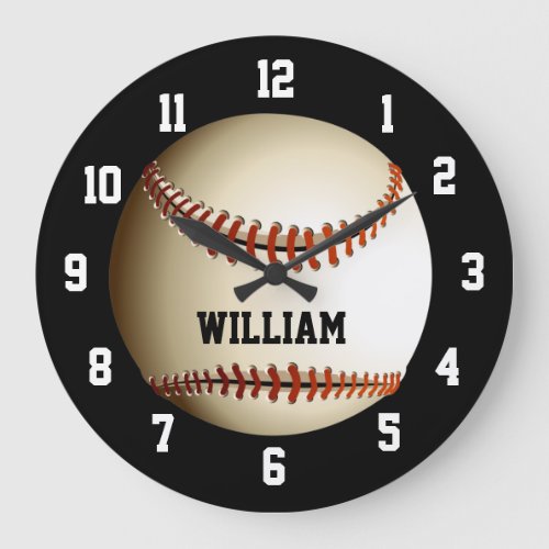 Baseball Personalized Custom Name Large Clock
