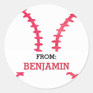 Baseball Personalized From Sports Themed Party Classic Round Sticker