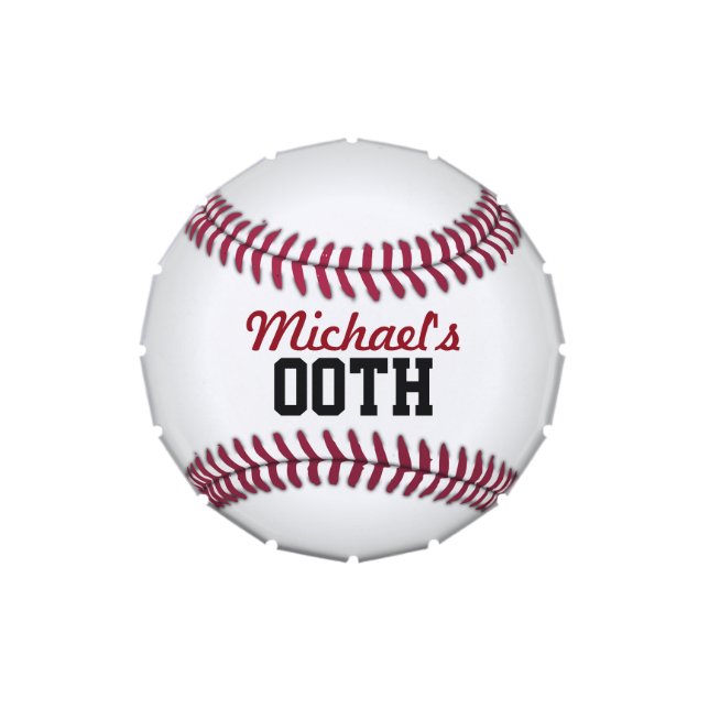 Baseball Personalized Jelly Belly Candy Tin (Top)