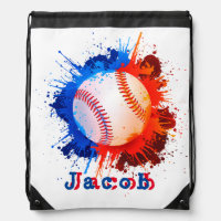 Baseball personalized kid's drawstring bag