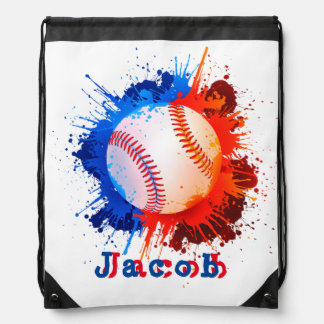 Baseball personalized kid's drawstring bag