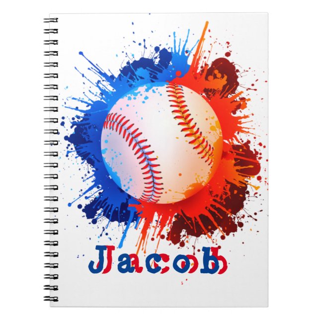 Baseball personalized kid's notebook (Front)