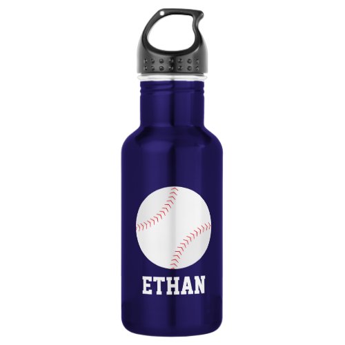 Baseball Personalized Kids Stainless Steel Water Bottle