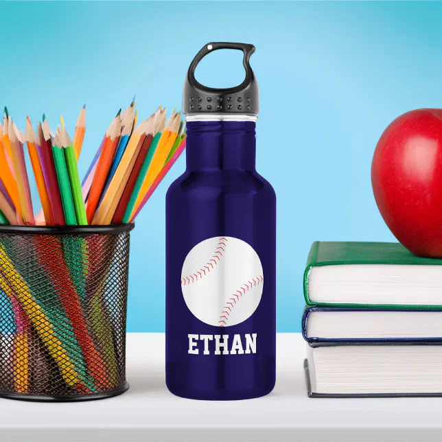 Baseball Personalized Kids Stainless Steel Water Bottle | Zazzle