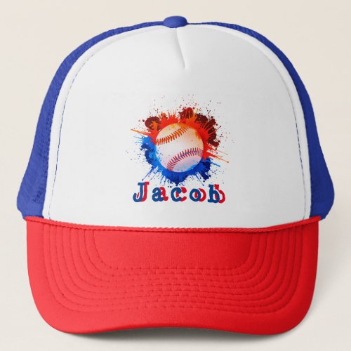 Baseball personalized kids  trucker hat