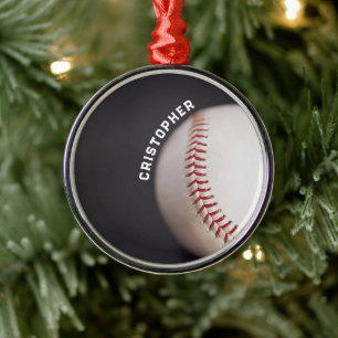 Baseball Personalized Metal Ornament