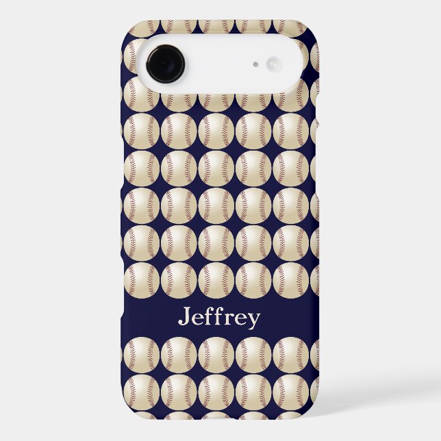 Baseball, Personalized Name, Blue Case-Mate iPhone Case (Back)