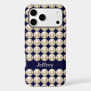 Baseball, Personalized Name, Blue iPhone 17 Pro Max Case