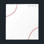 Baseball Personalized Notes<br><div class="desc">This great notepad features baseball stitching in the corners. Use the template to add personalization to the top of the notepad.</div>