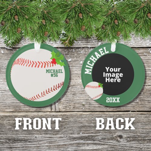 Baseball Personalized Photo Christmas Ornament