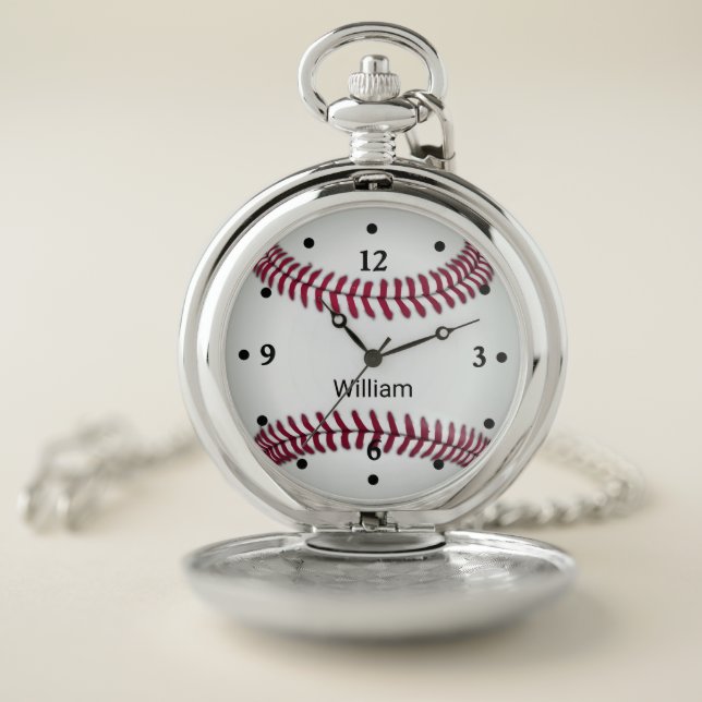 Baseball Personalized Pocket Watch (Inside)