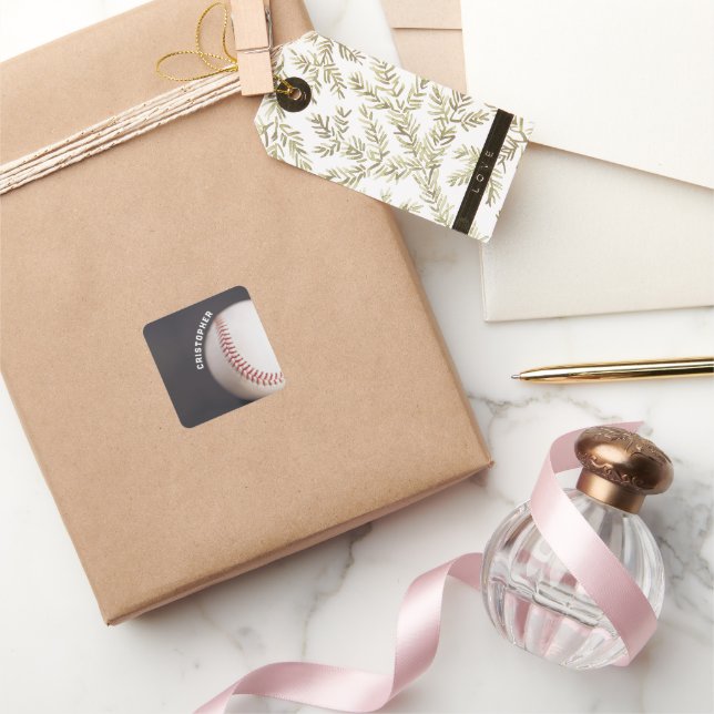 Baseball Personalized Square Sticker (Gifting)