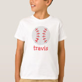 Zazzle Retro Vintage Baseball Mascot Cartoon T-Shirt, Kids Unisex, Size: Youth XS, White