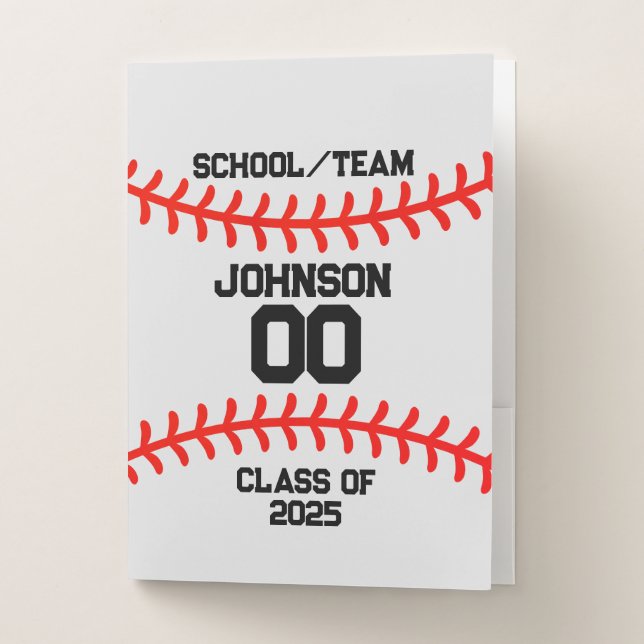 Baseball Personalized Team Sport Class of 2025 Pocket Folder (Front)