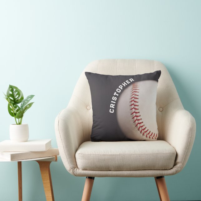 Baseball Personalized Throw Pillow (Chair)