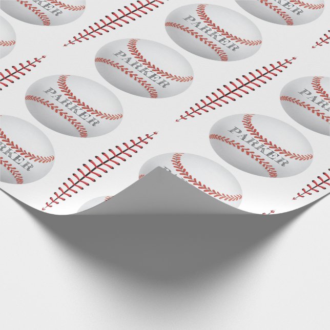 Baseball Personalized Wrapping Paper (Corner)