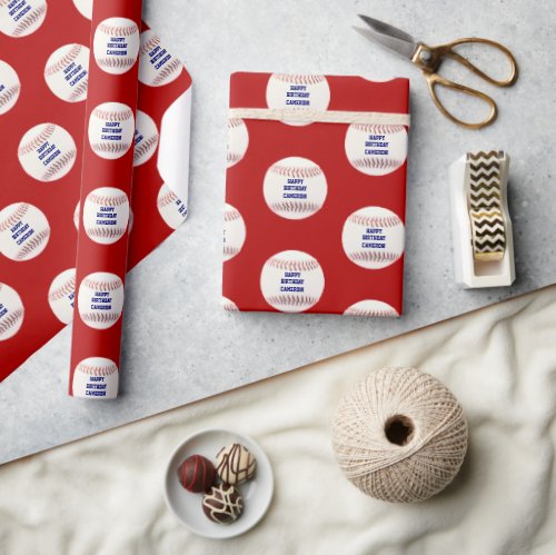 Baseball Personalized  Wrapping Paper
