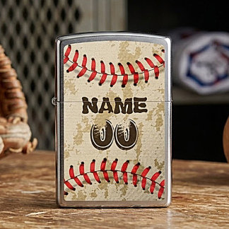 Baseball Personalized Zippo Lighter, Name Number Lighter