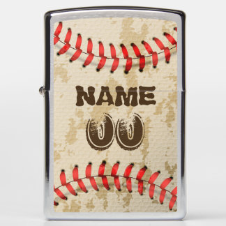 Baseball Personalized Zippo Lighter, Name Number Lighter