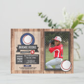 Baseball Photo All Star Sports Party Birthday Invitation (Standing Front)