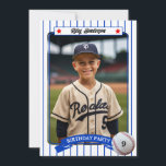 Baseball Photo Birthday Party Invitation<br><div class="desc">Personalize these cute baseball birthday invitations with your player's favorite photo. The baseball card design has a pinstripe background and features red all-stars and a baseball with the birthday MVP age. All the text can be changed to suite your needs.</div>