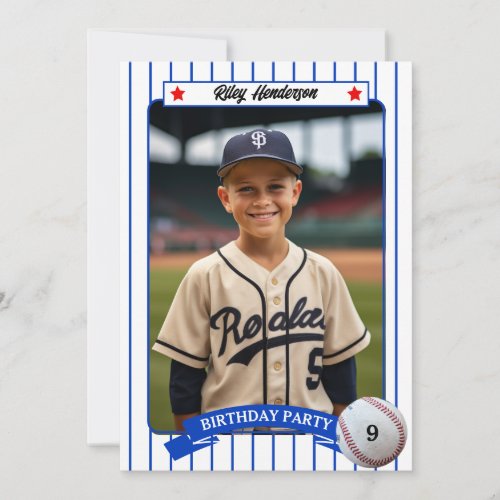 Baseball Photo Birthday Party Invitation