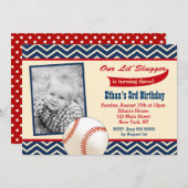 Baseball Photo Birthday Party Invitations (Front/Back)