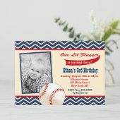 Baseball Photo Birthday Party Invitations (Standing Front)