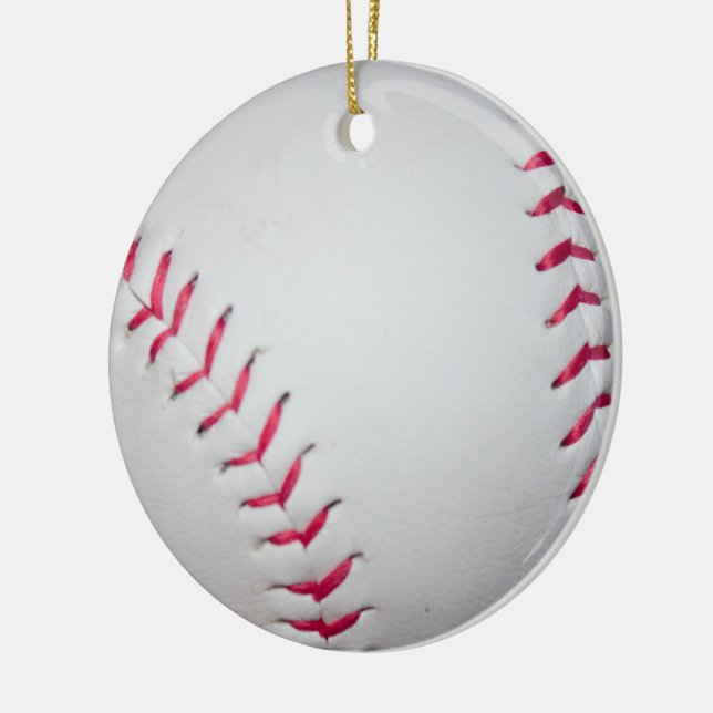 Baseball Photo Ceramic Ornament (Left)