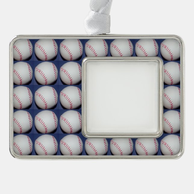 Baseball Photo Christmas Ornament (Front)