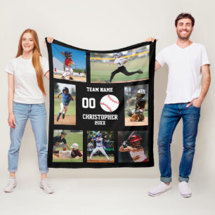 Baseball Photo Collage Fleece Blanket