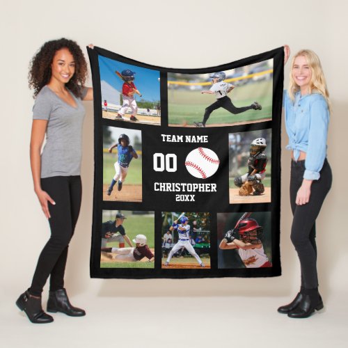 Baseball Photo Collage Fleece Blanket