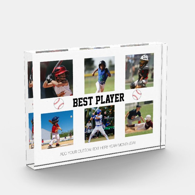 Baseball photo collage template Photo Block (Left)