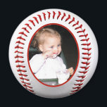Baseball Photo Frame Template Magnet<br><div class="desc">Baseball fridge magnet .. add your own photograph to this unique magnet .. perfect for the fans of the sport or players .. add your favorite photo and show it off .. Baseball photo frame round magnet from Ricaso</div>