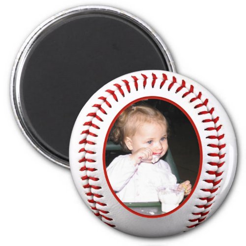 Baseball Photo Frame Template Magnet