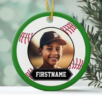Baseball Photo Ornament For Youth by MyGiftShop at Zazzle