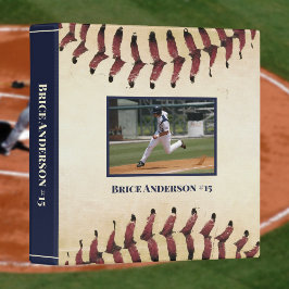 Baseball Photos Rustic Memory 1" Scrapbook 3 Ring Binder
