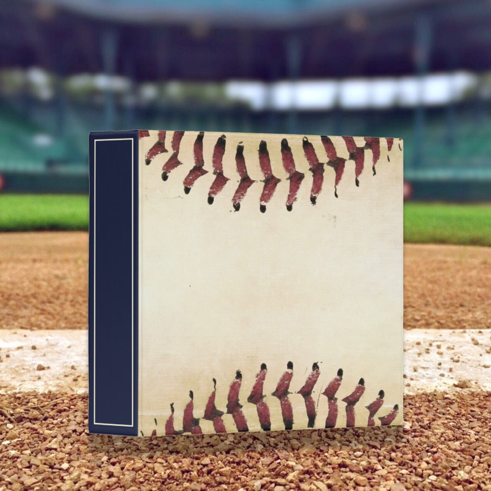 Baseball Photos Rustic Memory Scrapbook 3 Ring Bin