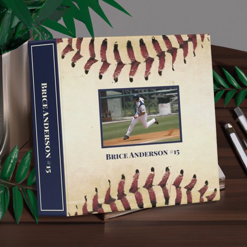 Baseball Photos Rustic Memory Scrapbook 3 Ring Binder