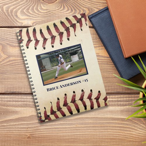 Baseball Photos Rustic Memory Scrapbook Notebook