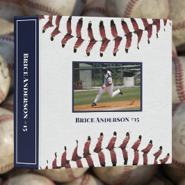 Baseball Photos Rustic Scrapbook HORIZONTAL 3 Ring Binder