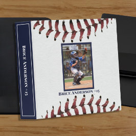 Baseball Photos Rustic Scrapbook VERTICAL 3 Ring Binder