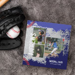 Baseball Photos Scrapbook Grunge Baseball Card 3 Ring Binder<br><div class="desc">Unique personalized baseball card binder design for your baseball cards, or photo album. The design features a rustic grey concrete background with royal blue and navy grunge textures. Personalize the cover with three of your favorite photos along with your custom text. The spine is designed with red baseball stitching and...</div>