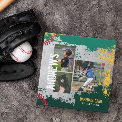 Baseball Photos Scrapbook Grunge Baseball Card 3 Ring Binder