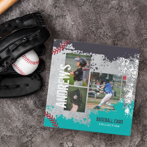 Baseball Photos Scrapbook Grunge Baseball Card 3 Ring Binder