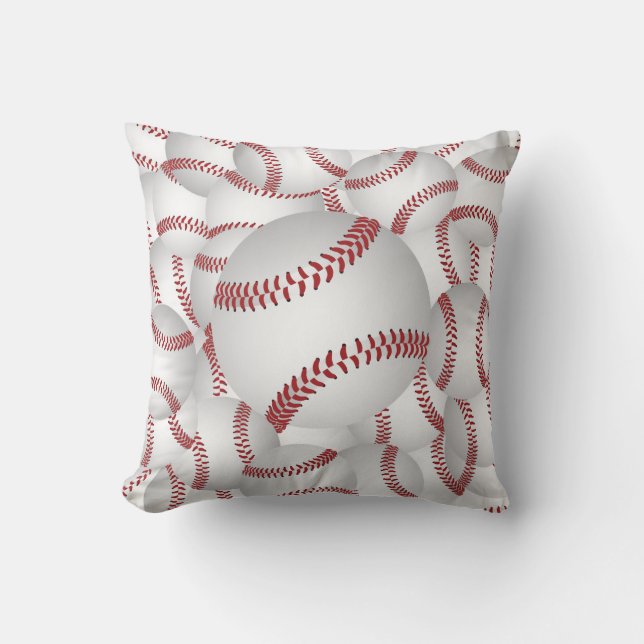 baseball pile throw pillow (Front)